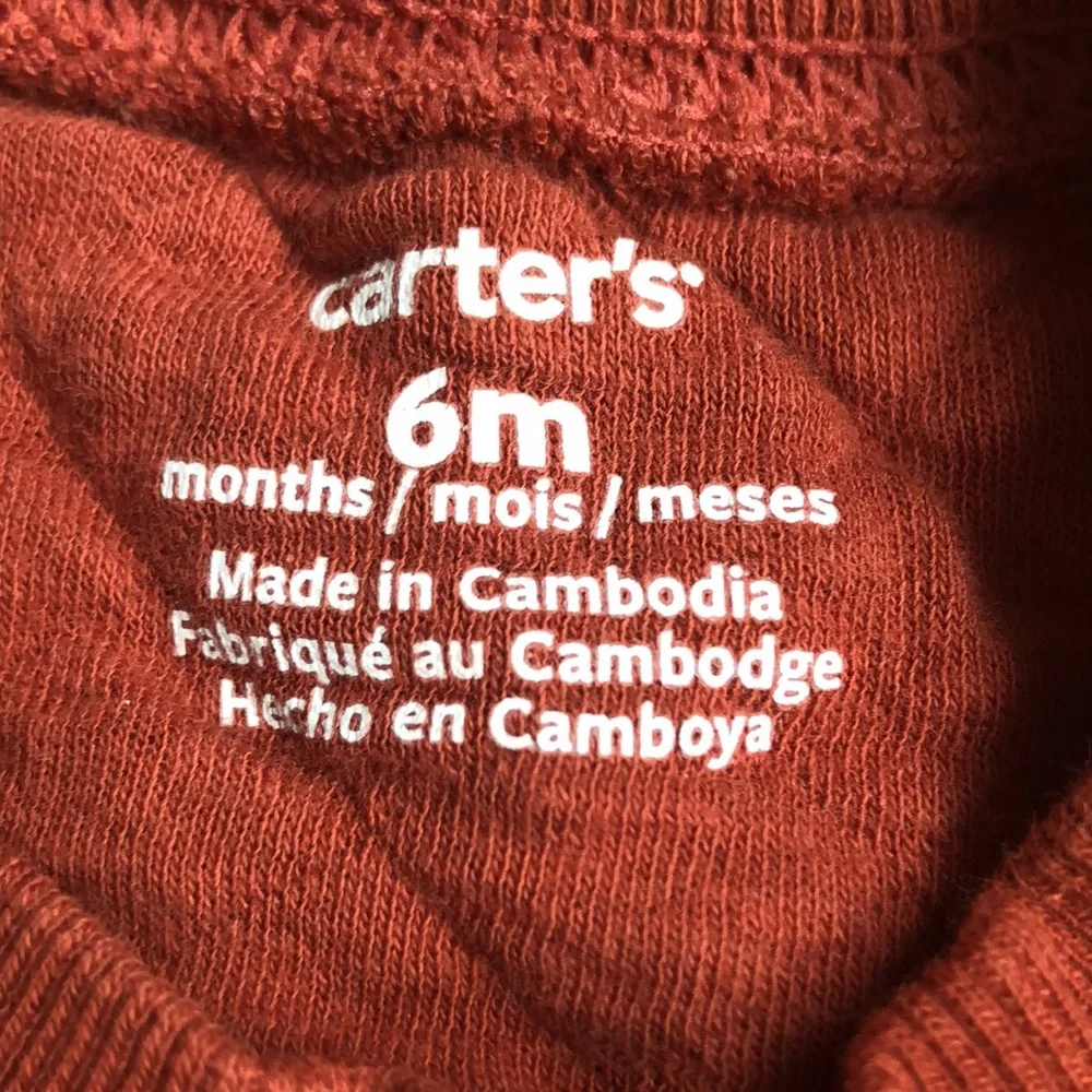 Carters Heart Quilted Baby Girl Jumpsuit, Size 6 Months - Picture 3 of 4